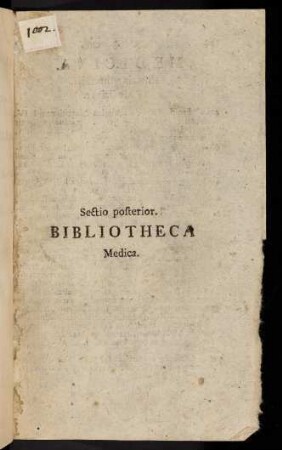 293, Sectio posterior. Bibliotheca Medica