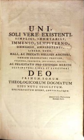 Opus de theologicis dogmatibus. 1