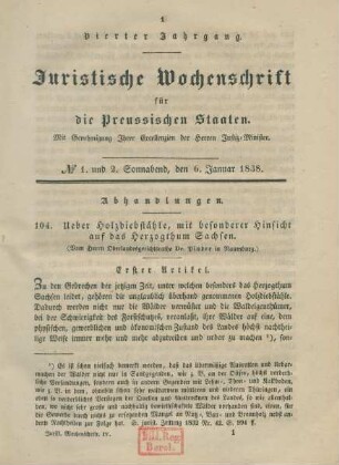 6. Januar-29. Dezember = No. 1/2-103/104