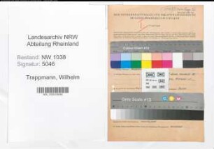 Entnazifizierung Wilhelm Trappmann , geb. 18.10.1902 (Angestellter)