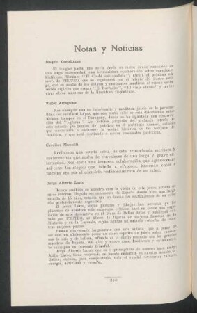 Notas y Noticias
