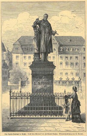 Grafik "Das Spohr-Denkmal in Kassel"