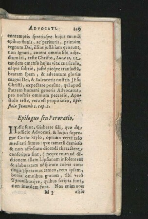 Epilogus seu Peroratio.