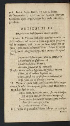 Articulus III. De Solutione Sophismatum materialium.