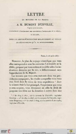 Lettre du ministre de la marine