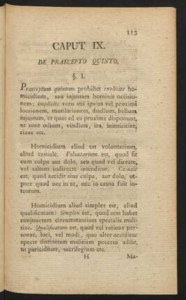 Caput IX. De Praecepto Quinto
