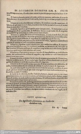 CAPUT QUADRUM: De significatis planetarum in duodecim domibus coeli.