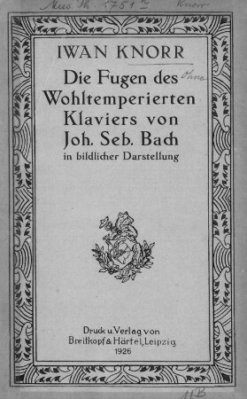 Die Fugen des "Wohltemperierten Klaviers" von Joh. Seb. Bach in bildlicher Darstellung : = Diagrams of the fugues in the "Welltempered clavichord" by Joh. Seb. Bach = Les fugues du "Clavecin bien tempéré" de J. S. Bach