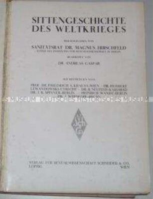 Sittengeschichte des Weltkrieges, Band 1