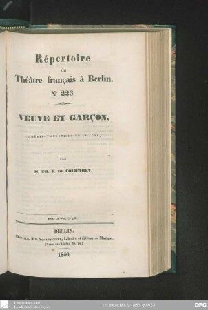 Veuve et garçon : comédie-vaudeville en un acte