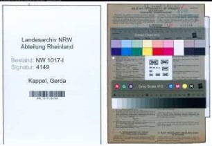 Entnazifizierung Gerda Kappel , geb. 02.10.1916 (Behoerdenangestellte)