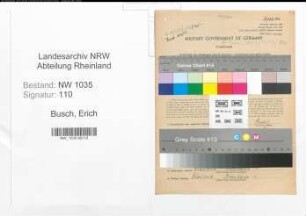 Entnazifizierung Erich Busch , geb. 04.11.1899 (Rechnungsfuehrer)