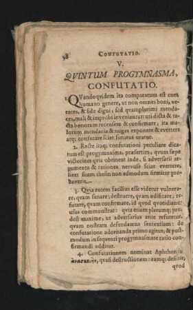 Quintum Progymnasma. Confutatio.