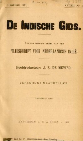 XXXIII. No. 1. 1 Januari 1911
