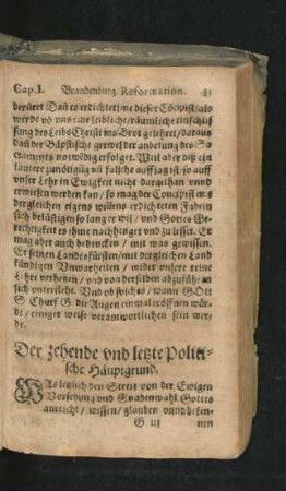 Der zehende und letzte Politische Häuptgrund.