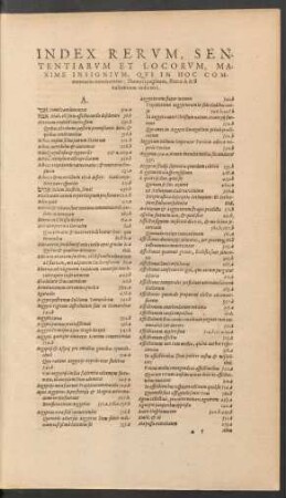 Index Rerum, Sententiarum Et Locorum ...
