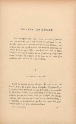 I. Cuivres et bronzes
