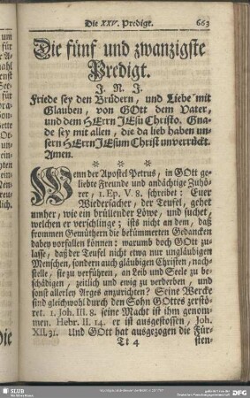 Die fünf und zwanzigste Predigt