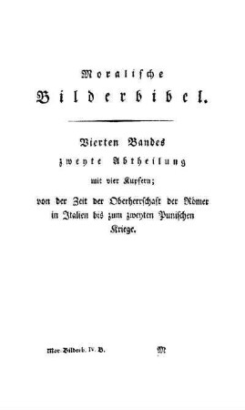 Vierten Bandes zweyte Abtheilung