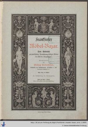 Erste Serie: Frankfurter Möbel-Bazar: Neue Entwürfe zur praktischen Ausführung billiger Möbel im Stil der Renaissance