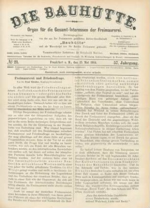No. 21. Frankfurt a. M., den 23. Mai 1914. 57. Jahrgang.