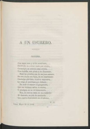 Á un usurero.