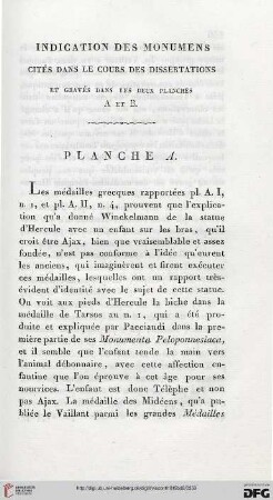 Indication des monuments cités dans le cours des dissertations