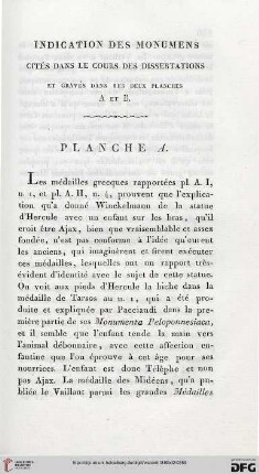 Indication des monuments cités dans le cours des dissertations