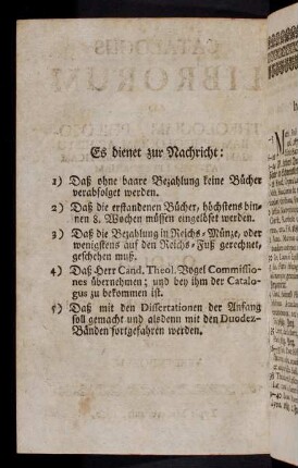 Es dienet zur Nachricht.
