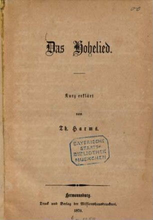 Das Hohelied