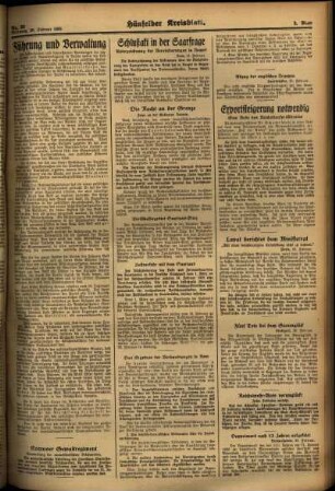 Zweite Ausgabe vom Mittwoch, den 20. Februar 1935.