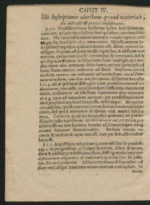 Caput IV. Ubi Inscriptionis obiectum quoad materiale, seu abstracte & praecise confideratur.