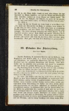 Gedanken über Schulerziehung