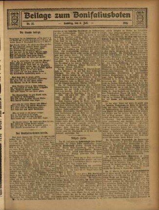 Ausgabe vom Sonntag, den 05. Juli 1914.