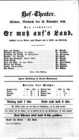Er muß auf's Land