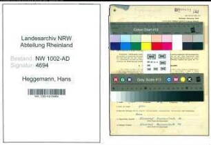 Entnazifizierung Hans Heggemann, geb. 09.08.1909 (Techn.Stadtinspektor)