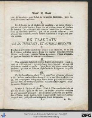 Ex Tractatu De SS. Trinitate, Et Actibus Humanis