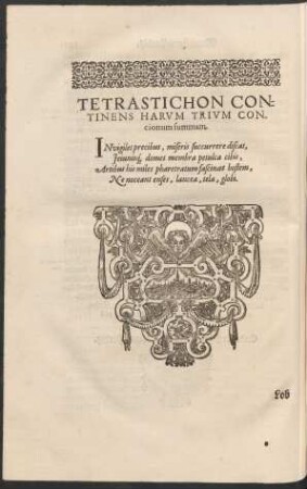 Tetrastichon Continens Harum Trium Concionum summam.