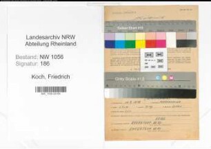 Entnazifizierung Friedrich Koch , geb. 14.09.1898 (Haendler)