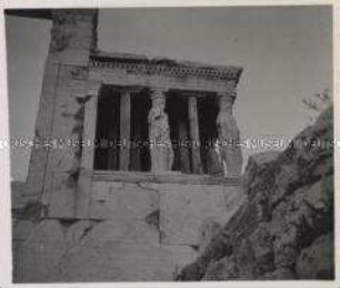 Wehrmachtssoldaten, Athen, Akropolis, Karyatiden-Säulen