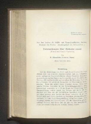 UNtersuchungen über Babesia canis