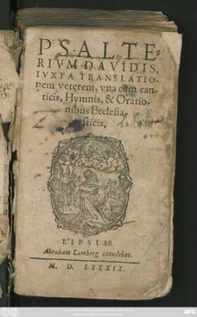 PSALTE=||RIVM DAVIDIS,|| IVXTA TRANSLATIO-||nem, veterem, vna cum can-||ticis, Hymnis, & Oratio-||nibus Ecclesiasticis.||