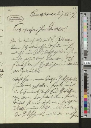 Brief an Gustav Schiefler