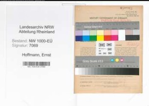 Entnazifizierung Ernst Hoffmann, geb. 17.11.1896 (Angest.)