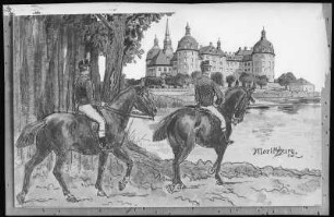 Moritzburg. Schloss Moritzburg mit Reiter-Gemälde