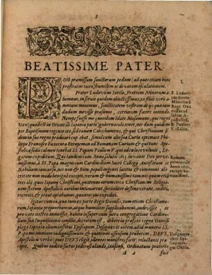 Fr. Ludovici Soteli Minoritae Regii ad Apostolicam sedem Legati & Regni Oxensis Apostolici ac designati Martyris Ad Urbanum VIII. Pont. Max. De Ecclesiae Iaponicae statu Relatio : Imperatoris Augusti, Principum, Electorum, omnium que statuum Imperii cuiusque Ordinis lectione digna
