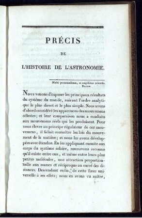 Introduction. Chapitre I - II. De l'astronomie ancienne. École d'Alexandrie jusqu'aux Arabes.