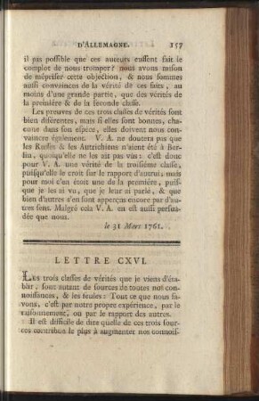 Lettre CXVI-CXX