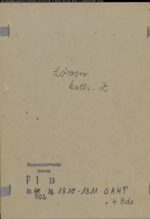 Zivilstandsregister der katholischen Gemeinde Löwen, Kreis Warburg (GAHT 1810-1811) (Gemeinde: Katholische Gemeinde Löwen)