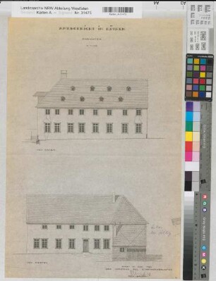 Rüthen (Rüthen) Amtsgericht Ansichten 1954 1 : 100 59 x 40 Pause Staatshochbauamt Soest